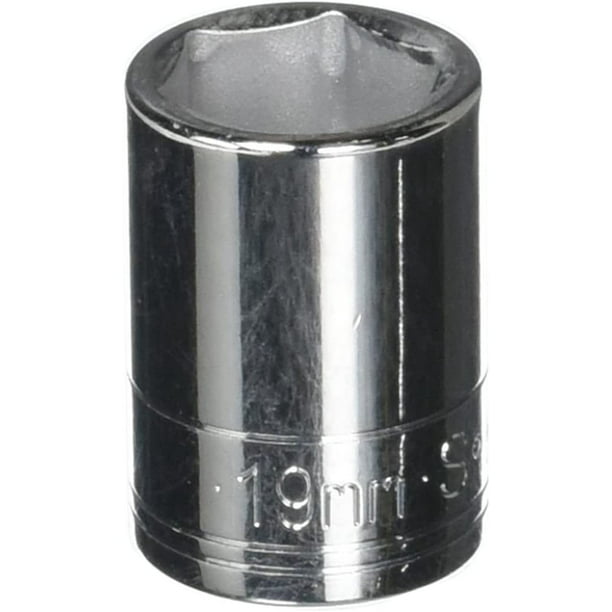 Drive 12-Point Metric Standard Chrome Socket SK Professional Tools 48019 1/2 in 19mm Cold Forged Steel Socket with SuperKrome Finish Made in USA 